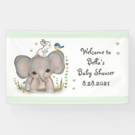 Süße Tier Elephant Baby Dusche Party Banner