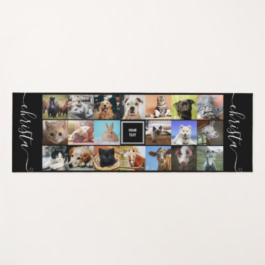 süße Tier-Foto-Collage benutzerdefiniert Yogamatte (Vorderseite (Horizontal))