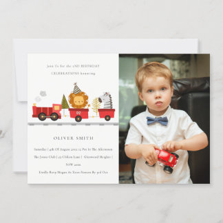 Süße Tier-Foto jedes Lebensjahres Einladung