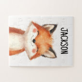 Süße Tier Fox Happy Personalisierter Kindergeburts Puzzle (Horizontal)