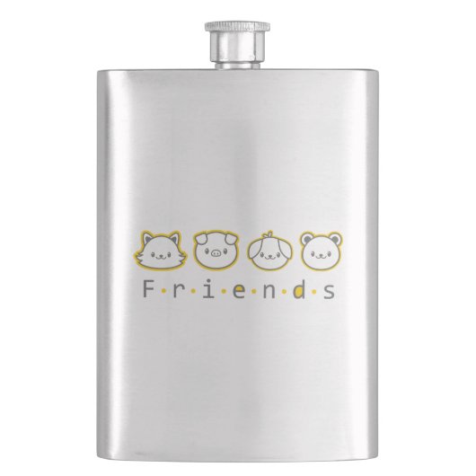 Süße Tier-Freunde konfrontiert Case-Mate iPhone Fa Flachmann (Vorderseite)