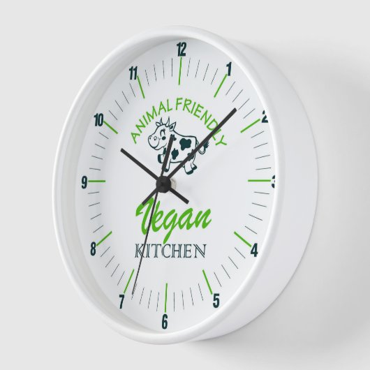 Süße Tier Freundliche Vegane Küche, Kuhwand Uhr (Winkel)