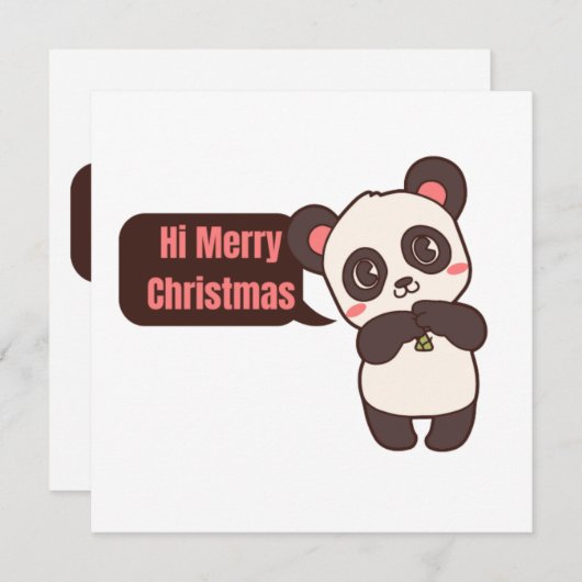 süße Tier freundlicher Panda fröhliche Weihnachtsp (Vorne/Hinten)