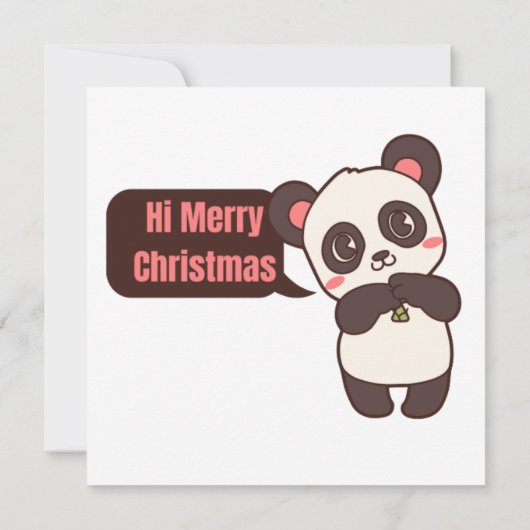 süße Tier freundlicher Panda fröhliche Weihnachtsp (Rückseite)