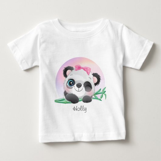 süße Tier Friendly Panda Bamboo Baby T-shirt (Vorderseite)