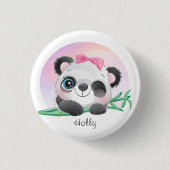 Süße Tier Friendly Panda Bamboo Button (Vorderseite)