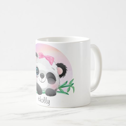 süße Tier Friendly Panda Bamboo Kaffeetasse (VorderseiteRechts)