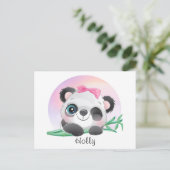 Süße Tier Friendly Panda Bamboo Postkarte (Stehend Vorderseite)