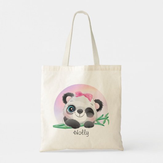 süße Tier Friendly Panda Bamboo        Tragetasche (Rückseite)