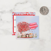 Süße Tier Friends Happy Valentines Day Mitteilungskarte (Vorderseite/Rückseite Beispiel)