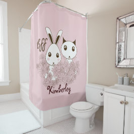 Süße Tier Friends Pink Girls Kinder Duschvorhang