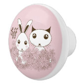 Süße Tier Friends Pink Girls Kinderzimmer Keramikknauf (Rechts)