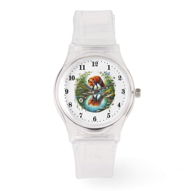 Süße Tier Fuchs Liebhaber  Armbanduhr (Vorderseite)