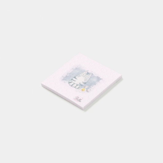 Süße Tier Funny Cat Pink Post-it Klebezettel (angewinkelt)