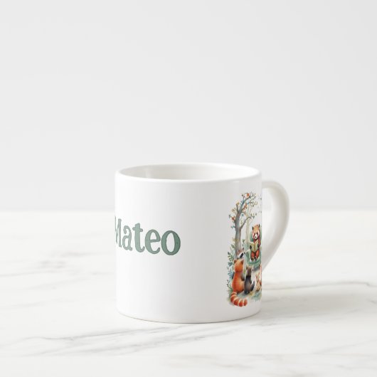 Süße Tier für personalisierte Babynamen Espressotasse (Vorderseite Rechts)