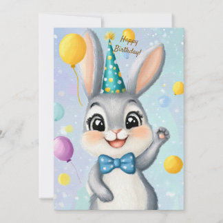 Süße Tier-Geburtstagseinladung Hase Einladung