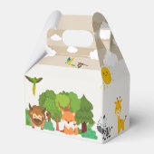 Süße Tier Geburtstagsparty im Dschungel Geschenkschachtel (Rückseite)