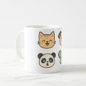 Süße Tier gegenüber der Tasse - Katze, Hund, Panda (Vorderseite Links)