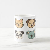 Süße Tier gegenüber der Tasse - Katze, Hund, Panda (Mittel)