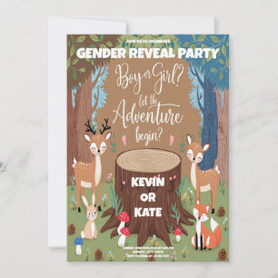 Süße Tier Gender Reveal Party Einladung