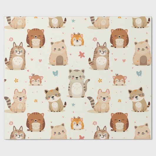 süße Tier Geschenkpapier (Flach)