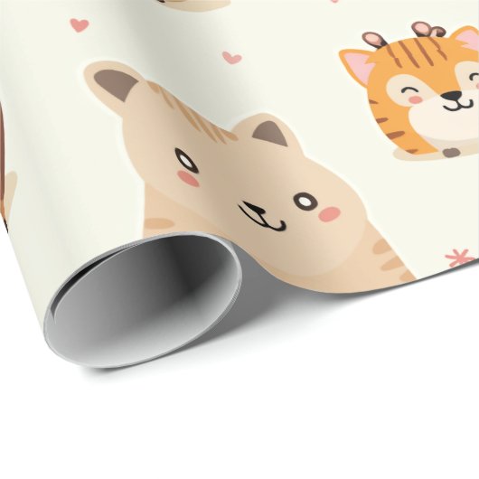 süße Tier Geschenkpapier (Rolleneckpunkt)
