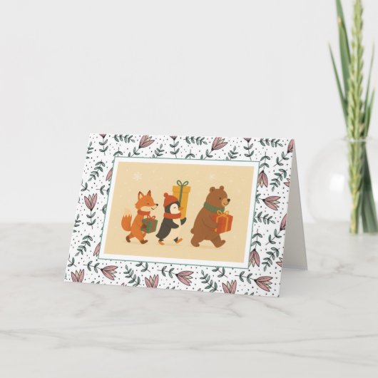 Süße Tier Gift Friends Geburtstag Karte (Vorderseite)