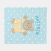 Süße Tier Grizzly Bären Kids hinzufügen Fleecedecke (Vorderseite (Horizontal))