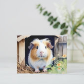 Süße Tier Guinea Pig Postkarte (Stehend Vorderseite)
