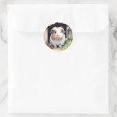 Süße Tier Guinea Pig Runder Aufkleber (Tasche)