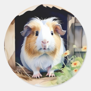 Süße Tier Guinea Pig Runder Aufkleber