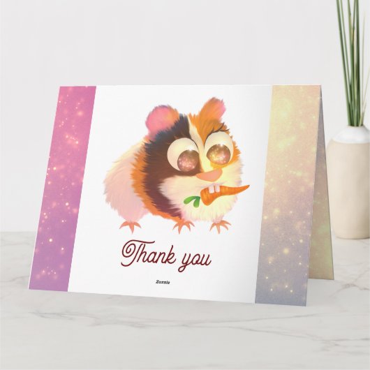 Süße Tier Guinea Schwein geklappt Danke Karte (Rückseite)