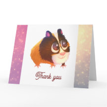 Süße Tier Guinea Schwein geklappt Danke Karte