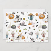 süße Tier Halloween-Party Einladung (Rückseite)