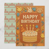 Süße Tier Happy Birthday Card (Vorne/Hinten)