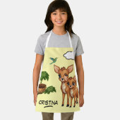 Süße Tier Hirsche Vogelbaum personalisierte Namen Schürze (Insitu)