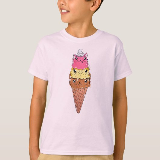 Süße Tier Ice Creme Cone T - Shirt (Vorderseite)