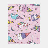 Süße Tier Ice Creme Cones Fleecedecke (Vorderseite)