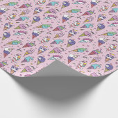 Süße Tier Ice Creme Cones Geschenkpapier (Ecke)