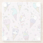 Süße Tier Ice Creme Cones Glasuntersetzer (Rückseite)