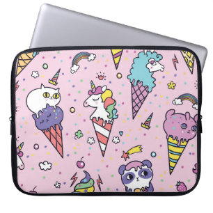 Süße Tier Ice Creme Cones Laptopschutzhülle