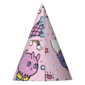 Süße Tier Ice Creme Cones Partyhütchen (Rückseite)