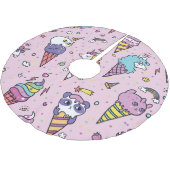 Süße Tier Ice Creme Cones Polyester Weihnachtsbaumdecke (Schrägansicht)