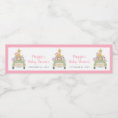 Süße Tier Jungle Safari Pink Baby Girl Dusche Wasserflaschenetikett (Einzelnes Label)