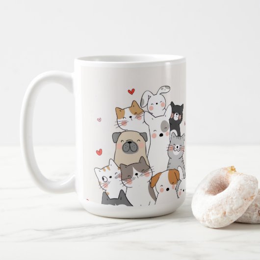 süße Tier Kaffee Tasse (Mit Donut)