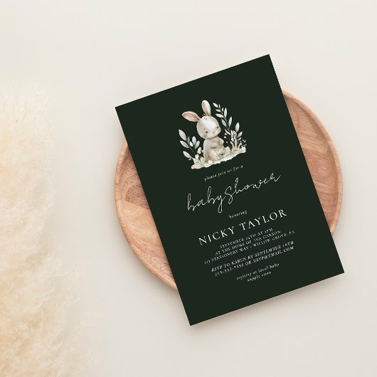 Süße Tier-Kinderdusche aus Grünholz Einladung