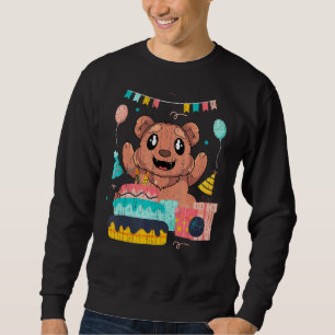 Süße Tier Kindergeburtstag Party Kuchen Brauner Bä Sweatshirt