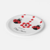 Süße Tier Ladybug Babydusche Papierplatte Pappteller (Schrägansicht)