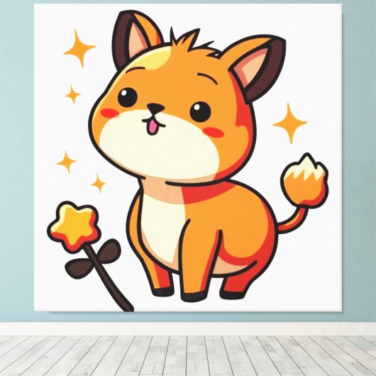 Süße Tier Leinwanddruck (Insitu (Holzboden))