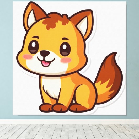 Süße Tier Leinwanddruck (Insitu (Holzboden))